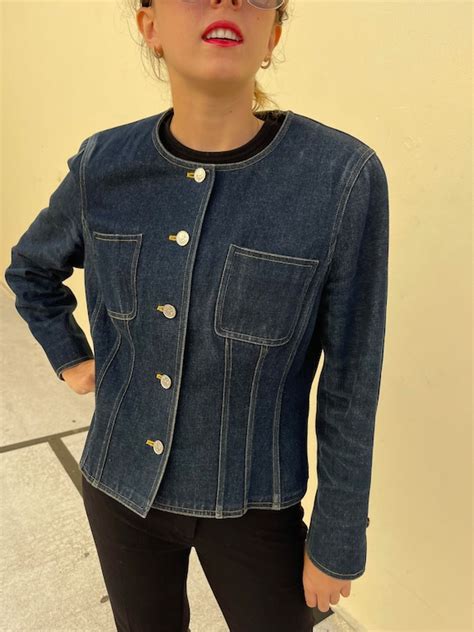 second hand chanel jacket|vintage chanel jean jacket.